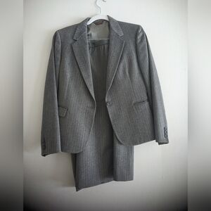 Women's two piece skirt suit - business pinstripe